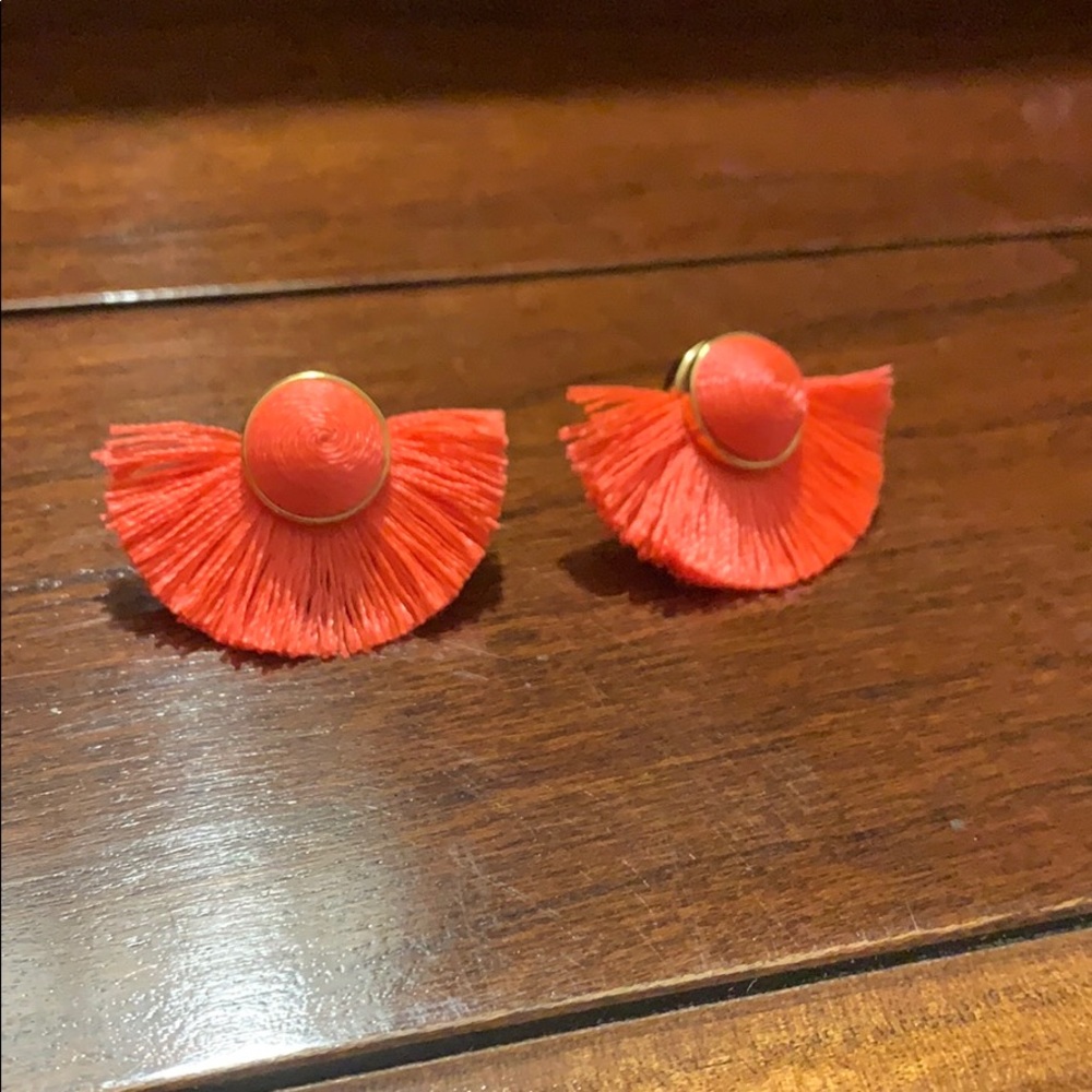 BAUBLEBAR summer fun fringe pink peach orange gold earrings NEW - Picture 4 of 8
